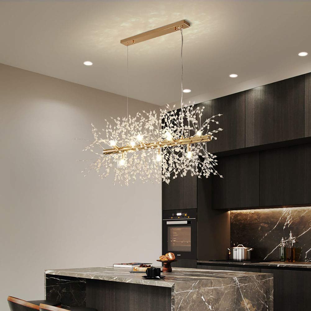 ZQQJKHUS Lamp Light Rectangle Chandelier Firework Led Light